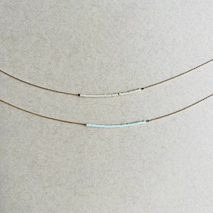 Minimal Beaded Necklace | Shell