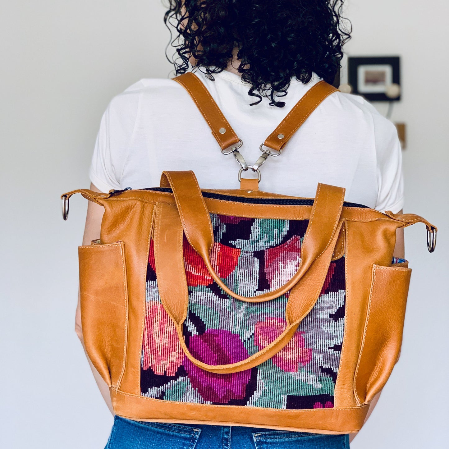 Convertible Huipil Bag - Tulips